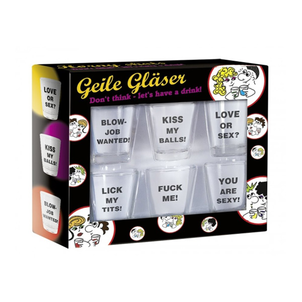 Shottini Con Scritte – gadget divertente trasparente