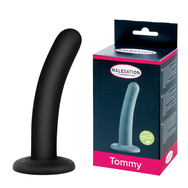 Fallo Neutro Silicone Tommy Nero – 6 pollici, forma design, colore nero, taglia XS