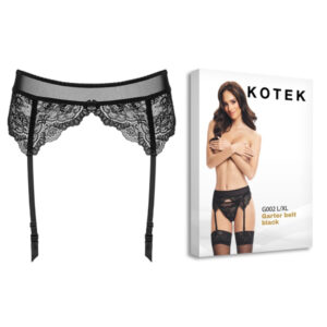 Kotek Garter Belt G002 – reggicalze nero e beige taglia L/XL
