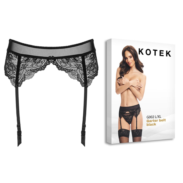 Kotek Garter Belt G002 – reggicalze nero e beige taglia L/XL