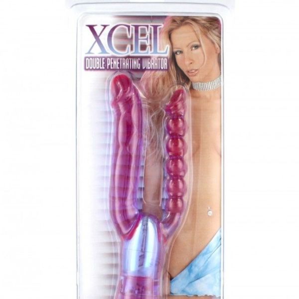 Vibratore Doppia Penetrazione Gelly Batteria Viola