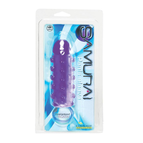 Guaina Trasparente Viola Jelli Stimolante con Anello – taglia S/M