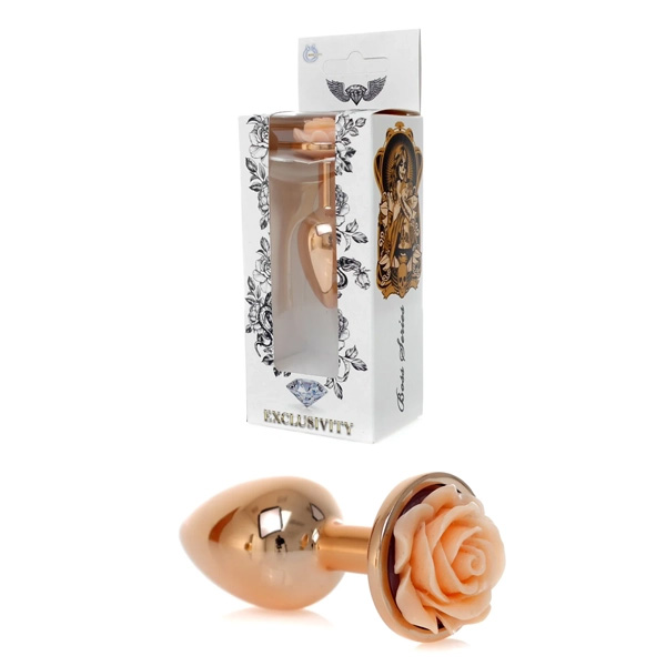 Plug Metallo S Con Rosa – piccolo plug anale in metallo