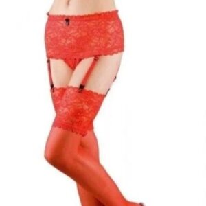 Calze velate con reggicalze alto red