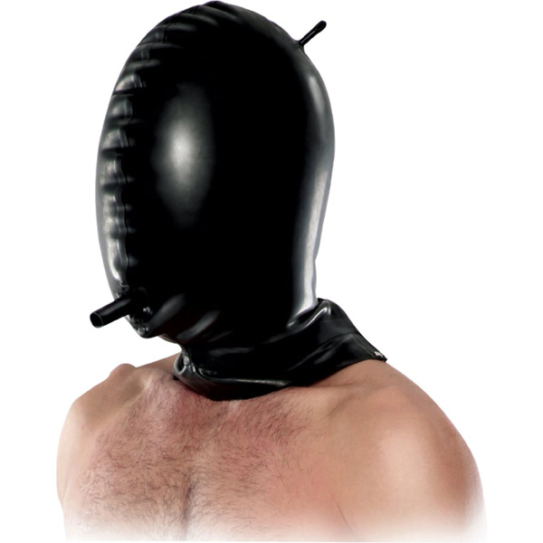 Total Blackout Latex Hood – maschera in lattice nera