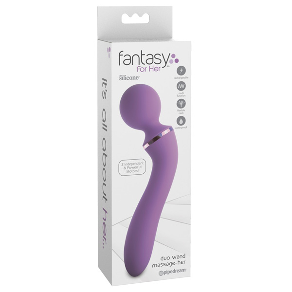 Wand Vibratore Silicone USB Viola 2 Motori
