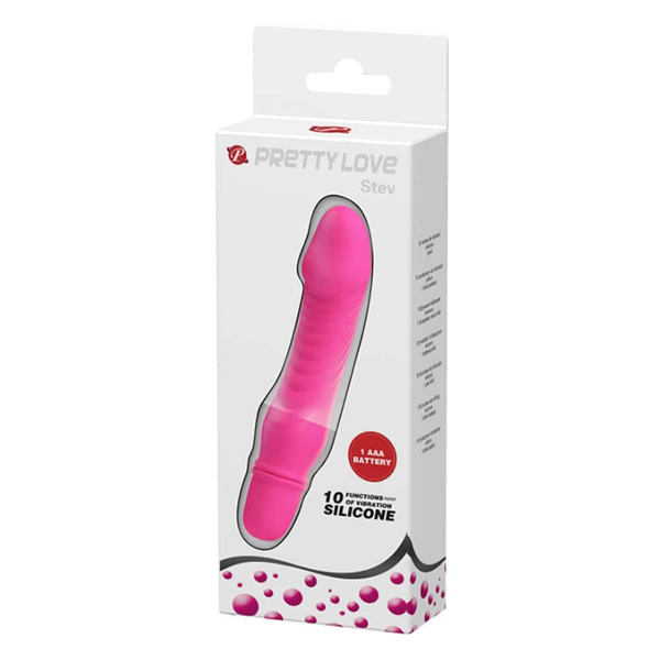 Mini Vibratore Batteria Fucsia "Stev" – piccolo vibratore a forma di fallo