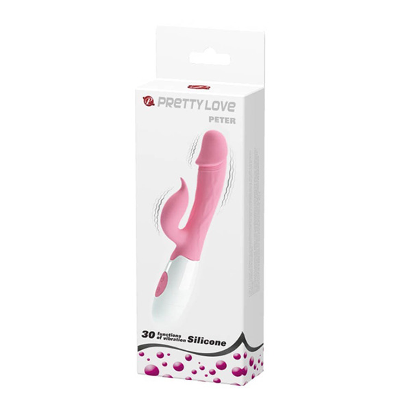 Rabbit Batteria Rosa Silicone "Peter" – doppia vibrazione 5 in 1