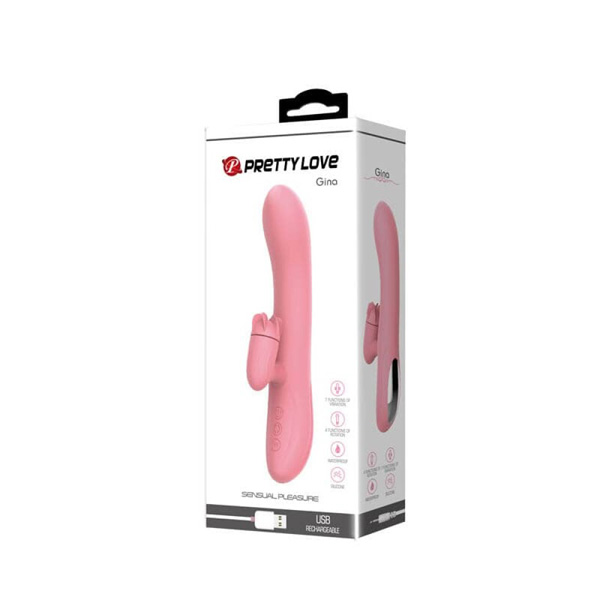 Rabbit Rotation Clitoride Usb Rosa "Gina" – 8 modalità di rotazione