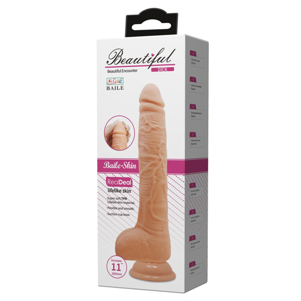 Fallo Realistico Flexible Beautiful Dick – 10,6 pollici e 28 cm di colore carne