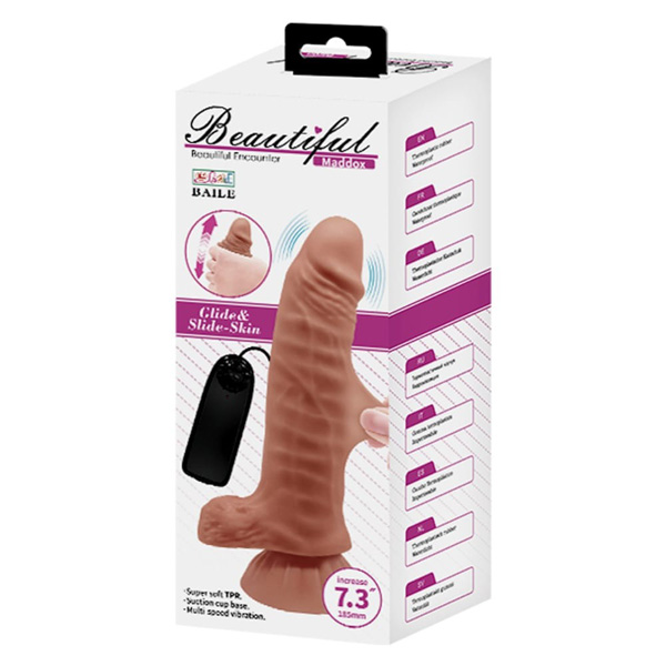 Vibratore Realistico Telecomandato – 18,5 cm con pelle flessibile