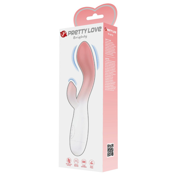 Rabbit Batterie Rosa/Bianco "Brighty" – doppia vibrazione 8in