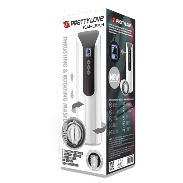 Masturbatore Usb Thrusting E Rotating "Kahleah" – trasparente, taglia L/XL