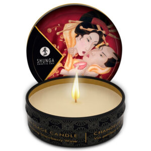 Shunga Sparkling Strawberry Wine Massage Candle – 30 ml