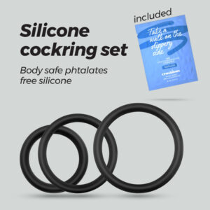 Tris Di Anelli Neri Silicone – set di anelli regolabili per uomo