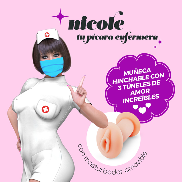 Bambola Gonfiabile Con Vagina In Silicone "Nicole" – forma umana, colore carne, consistenza media
