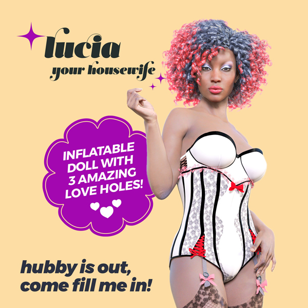 Lucia La Casalinga – bambola gonfiabile in ebano
