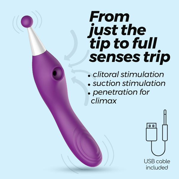 Vibratore Design Viola 3In1 Usb Trinity – stimolatore doppia vibrazione