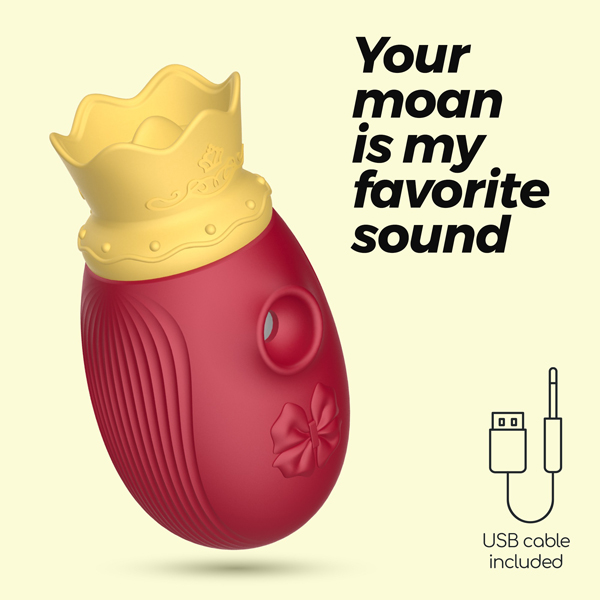 Ovetto Succhia Clito Con Corona Con Lingua Usb Rosso "Monarch" – stimolatore clitorideo