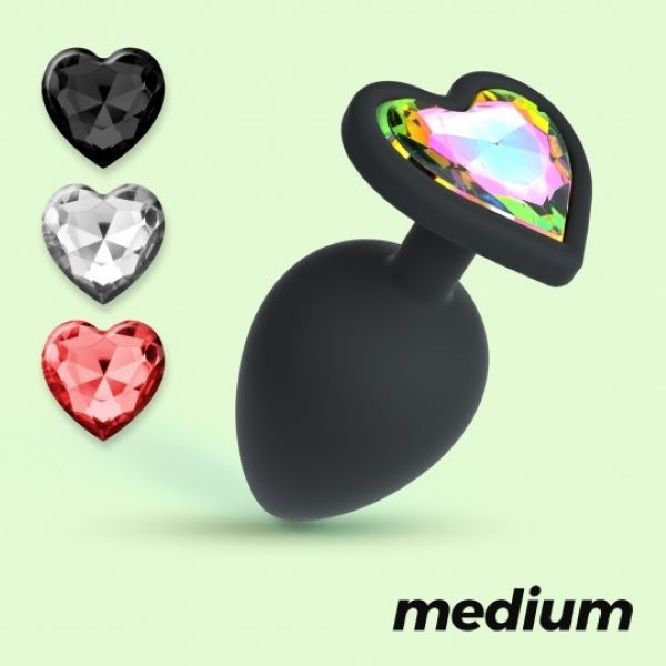 Plug Silicone Nero M Brillante Cuore Multicolor