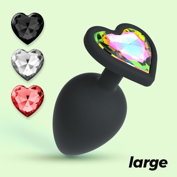 Plug Silicone Nero L Brillante Cuore Multicolor