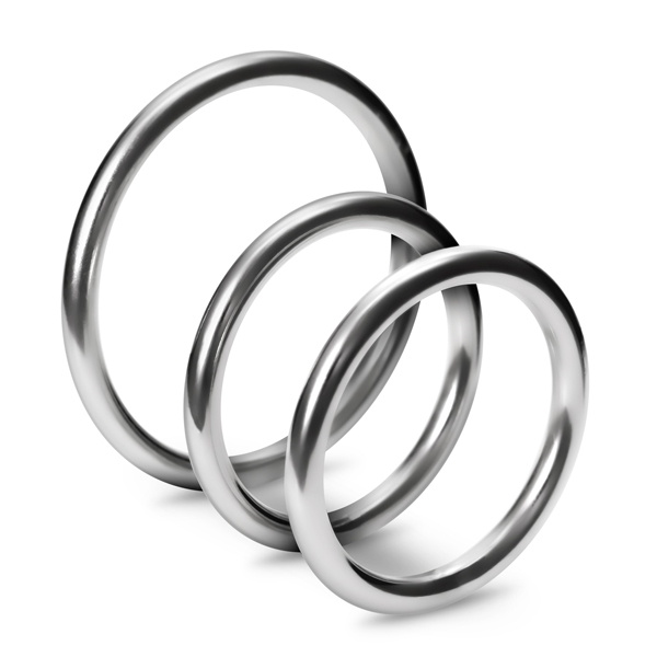 Metaleros Set Di 3 Cockring In Metallo – confezione da 3 anelli in metallo