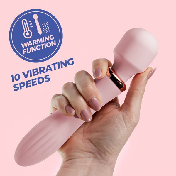 Wand E Vibratore Usb Rosa "Jinx" – doppia vibrazione da 7 pollici