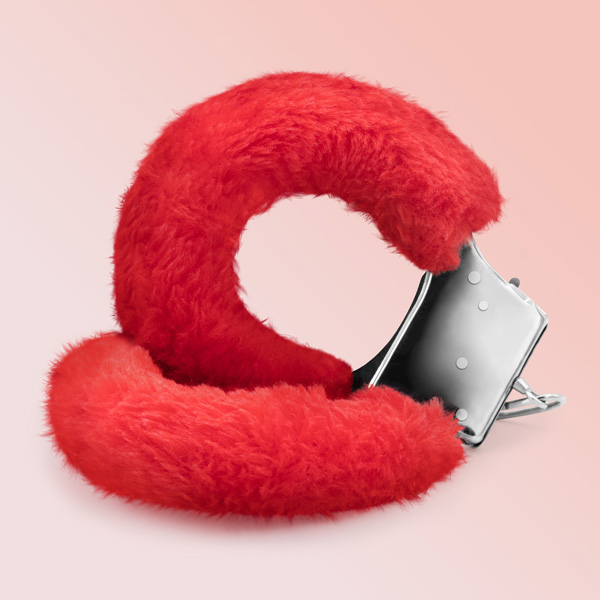 Polsini In Peluche Rosso Love Cuffs Crushious – manette costrittive regolabili in peluche rosso