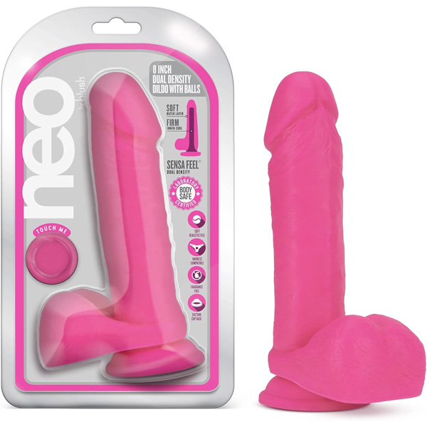 Fallo Realistico Palle 8" Dual Density – fucsia in PVC