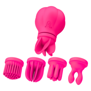 Stimolatore Clitoride 5 Testine USB Rosa