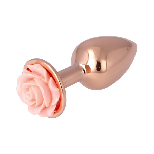 Plug Metallo Con Rosa Rosa S – piccolo plug anale