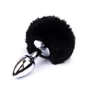 Butt Plug With Pompon Black – taglia S