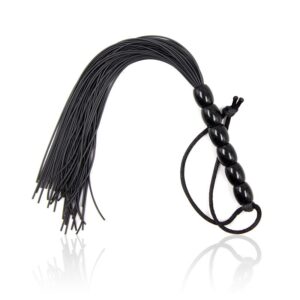 6 Beads Handle Mini Silicone Flogger – frusta in silicone nero