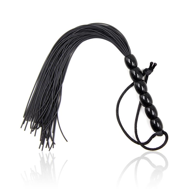 6 Beads Handle Mini Silicone Flogger – frusta in silicone nero