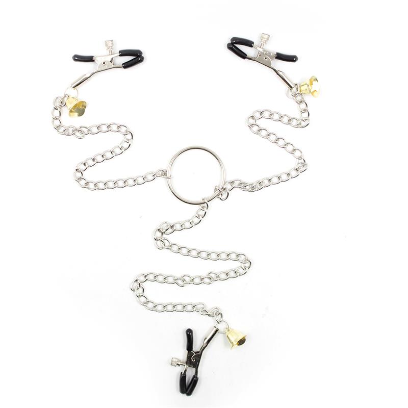 Pinze Per Capezzoli E Clitoride Con Campanelle – argento