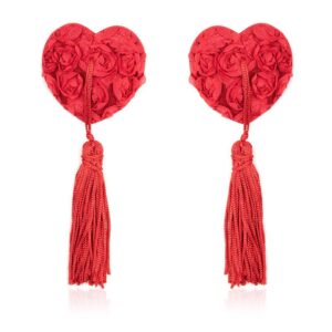 Copricapezzoli Rosso Cuore con Rose e Pendente – taglia unica