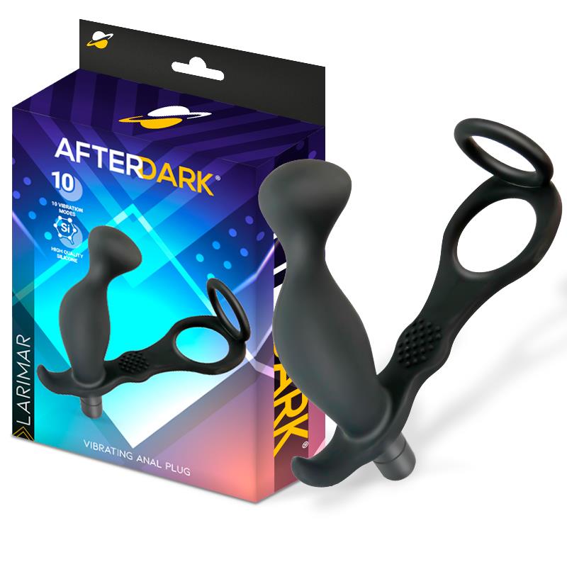 Stimolatore Prostata Con Anelli – Nero in Silicone con Batteria