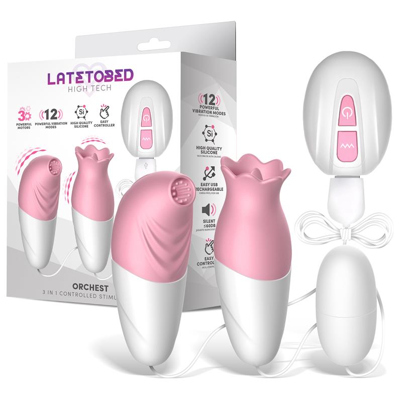 Stimolatore Multiplo Usb Ovetto/Lingua/Buco Rosa e Bianco Orchest – dispositivo per il piacere