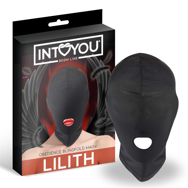 Passamontagna Nero Buco Bocca – Maschera Obedience Blingfold