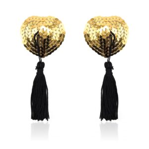 Copricapezzoli Oro Cuore – con pendente a pailettes