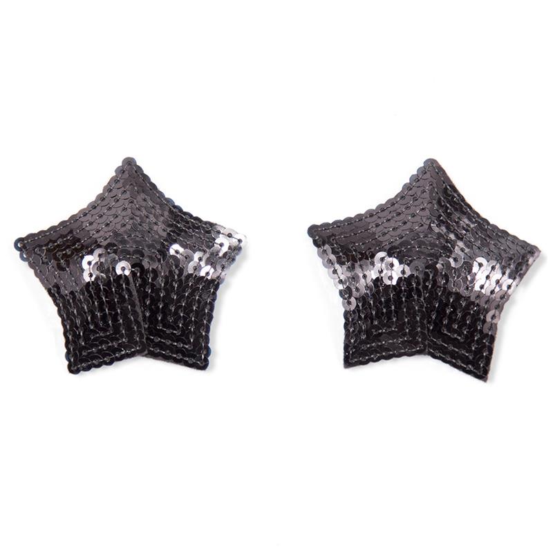 Copricapezzoli Nero Stella Pailettes – forma a stella
