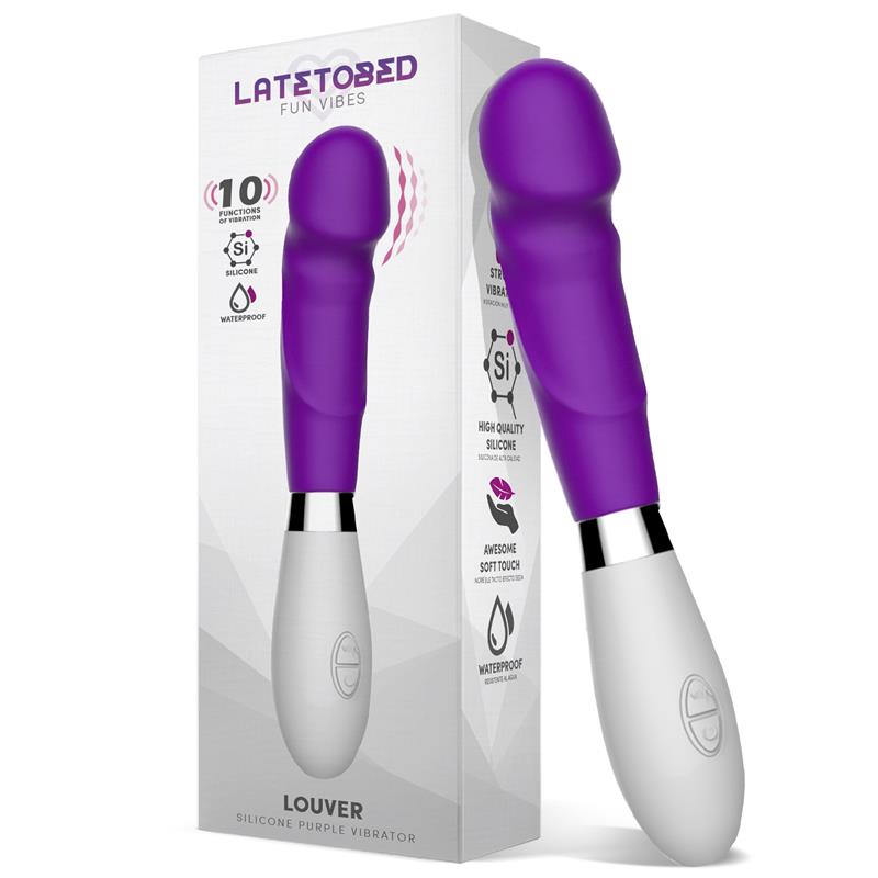 Vibratore Fallico Batteria Viola Louver – design a forma di fallico