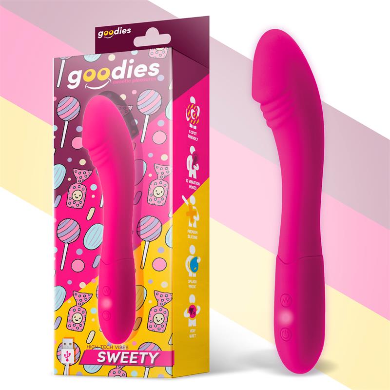 Vibratore Fucsia Usb "Sweety" – 6 pollici, forma fallica, taglia S