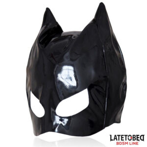 Maschera Nera Gatta "Catwomen Hood" – taglia unica in lattice