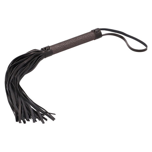 Frusta Nera in Pelle Rigenerata e Neoprene – 24 cm Grigia