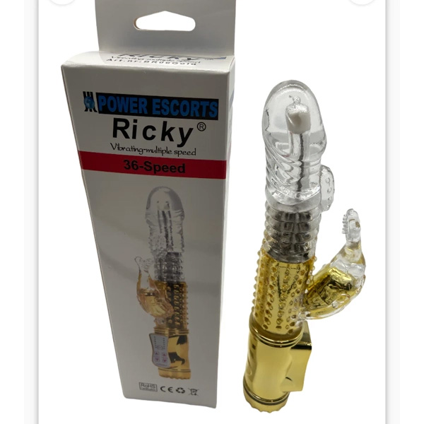 Rabbit Batterie Gelly Oro Rotante con Sfere Multi Speed – 6 pollici