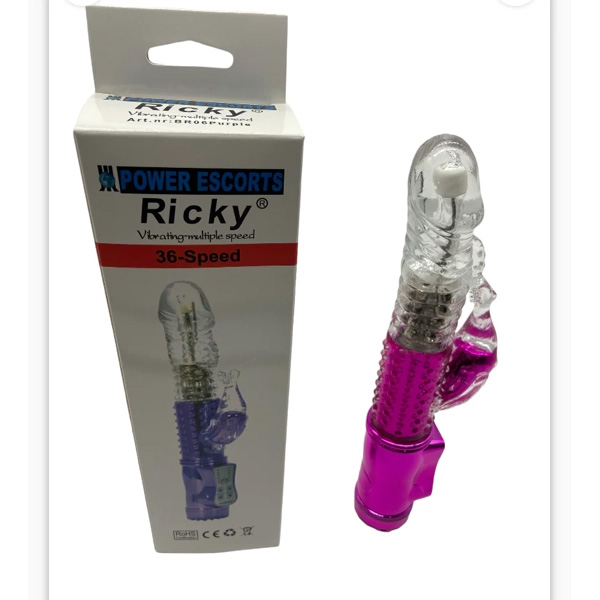 Rabbit Batterie Gelly Viola Rotante con Sfere a Velocità Multipla
