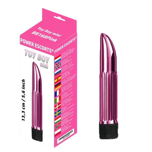 Vibratore Mini Metalizzato – 13 cm Silver/Pink con batterie