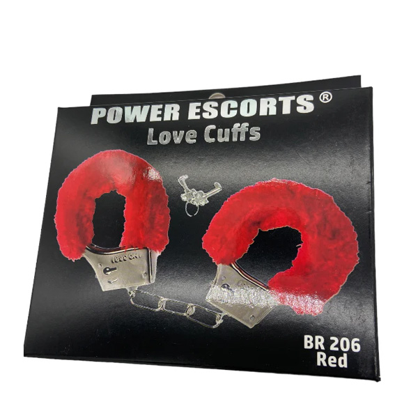 Manette Metallo Pelo Rosso – manette regolabili in metallo con rivestimento in pelo rosso