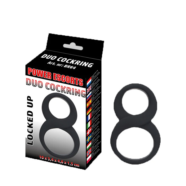Duo Cockring Locked Up – anello in silicone 10x3,4x4,6x1,5 cm